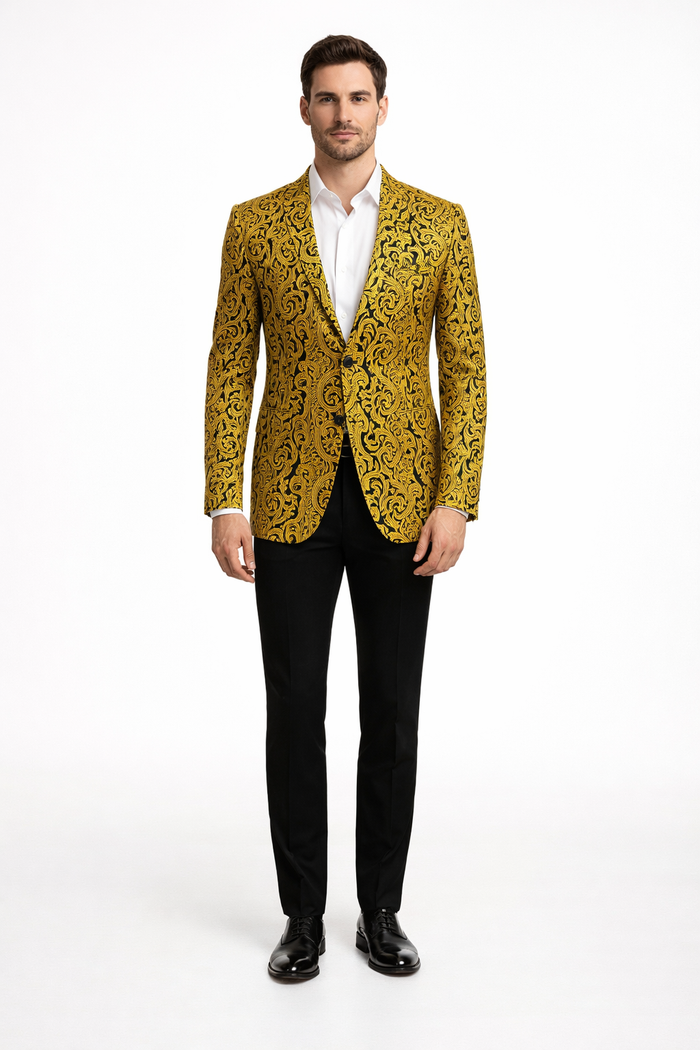 Big and Tall Tuxedo Fashionable Paisley Tuxedo Sparkling Pattern Blazer Available In Big and Tall Sizes
