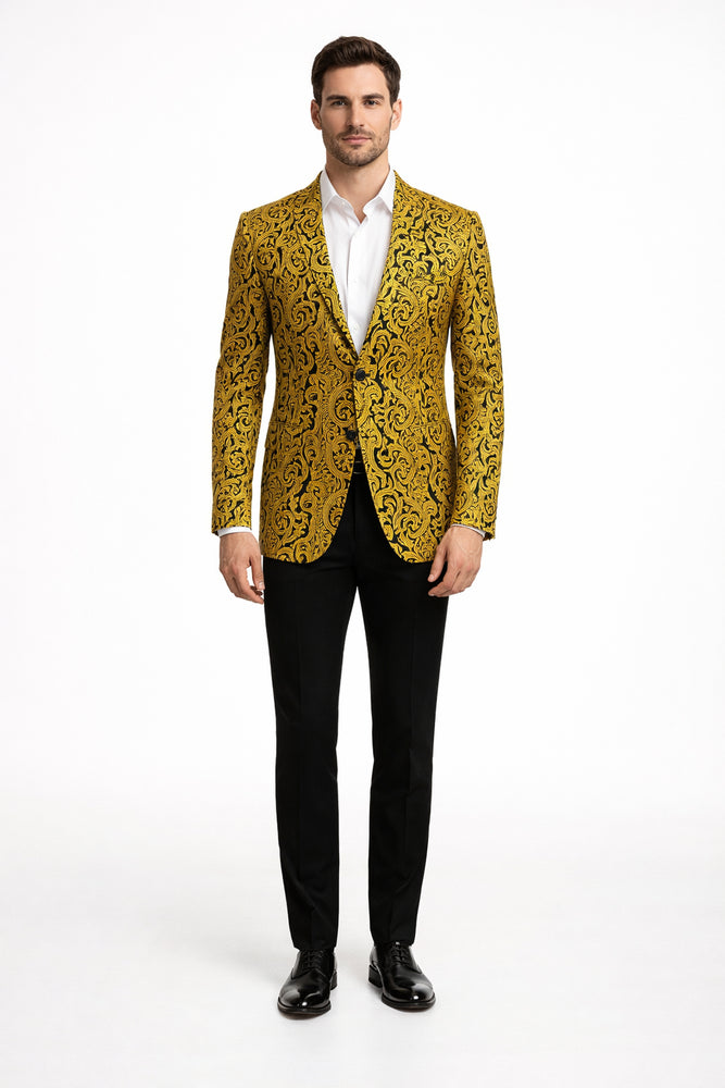 Big and Tall Tuxedo Fashionable Paisley Tuxedo Sparkling Pattern Blazer Available In Big and Tall Sizes