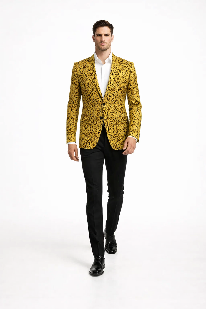Big and Tall Tuxedo Fashionable Paisley Tuxedo Sparkling Pattern Blazer Available In Big and Tall Sizes