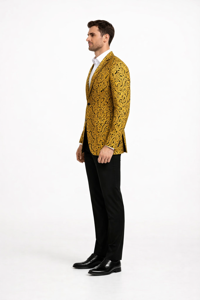 Big and Tall Tuxedo Fashionable Paisley Tuxedo Sparkling Pattern Blazer Available In Big and Tall Sizes