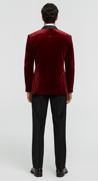 Big and Tall Velvet Blazer in Color Red  - Sportcoat  Rhinestone-Embedded  Stacy Adams $179
