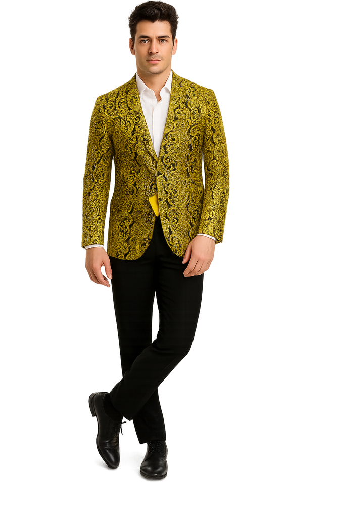 Big and Tall Tuxedo Fashionable Paisley Tuxedo Sparkling Pattern Blazer Available In Big and Tall Sizes