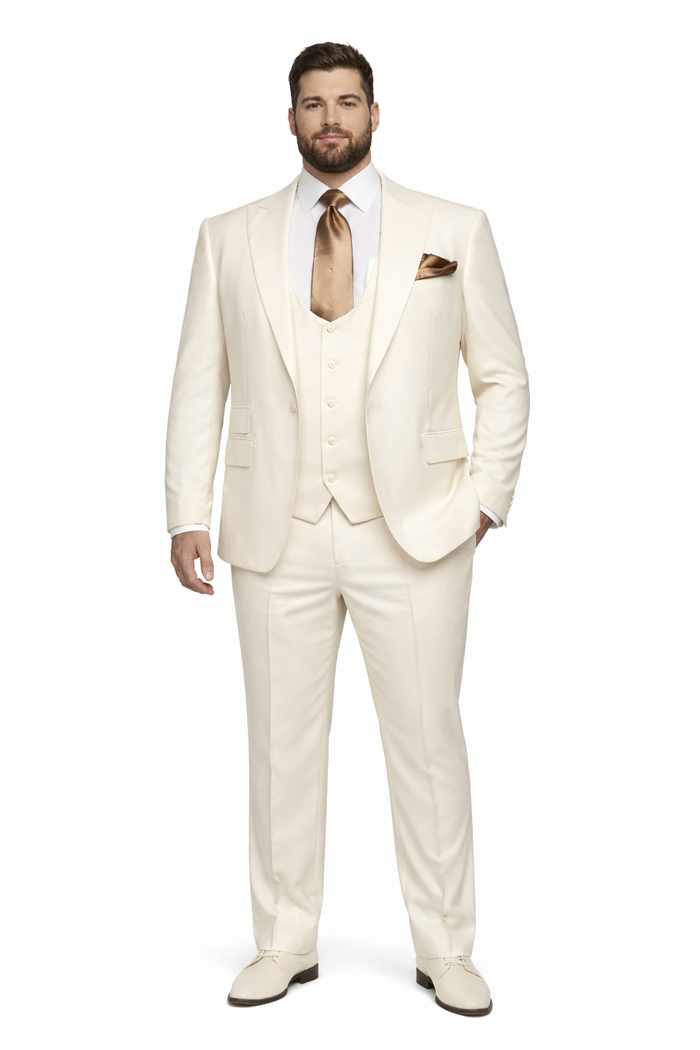 Rossiman Capri Ivory 3-Piece Wedding Suit
