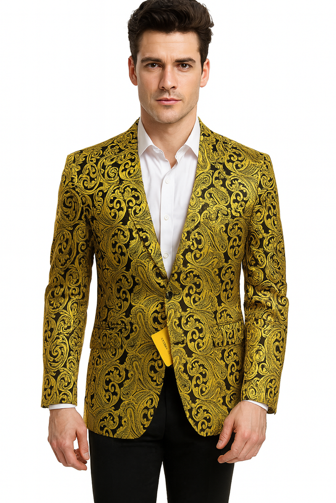 Big and Tall Tuxedo Fashionable Paisley Tuxedo Sparkling Pattern Blazer Available In Big and Tall Sizes