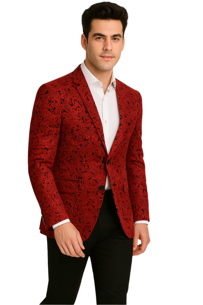 Big and Tall Tuxedo Fashionable Paisley Tuxedo Sparkling Pattern Blazer Available In Big and Tall Sizes