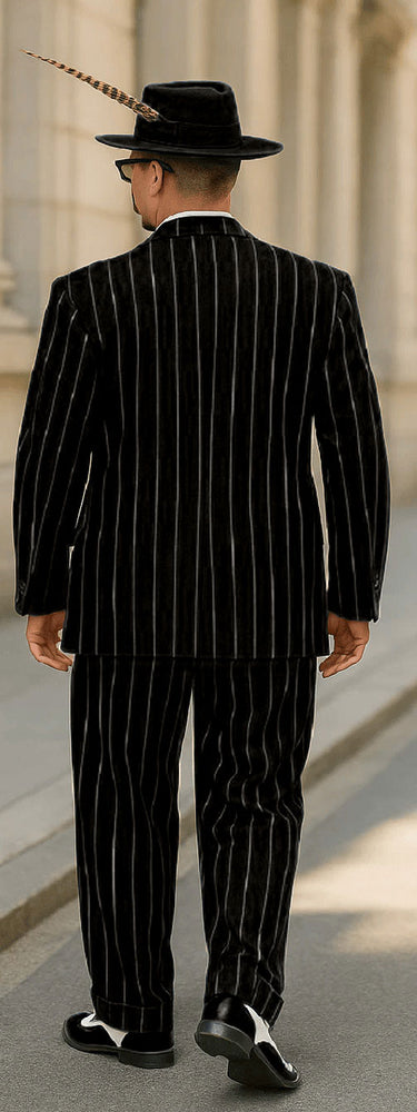 Dark Navy Blue Pinstripe Zoot Suit - Gangster Suit - 1920 Suit