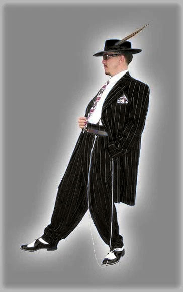Dark Navy Blue Pinstripe Zoot Suit - Gangster Suit - 1920 Suit