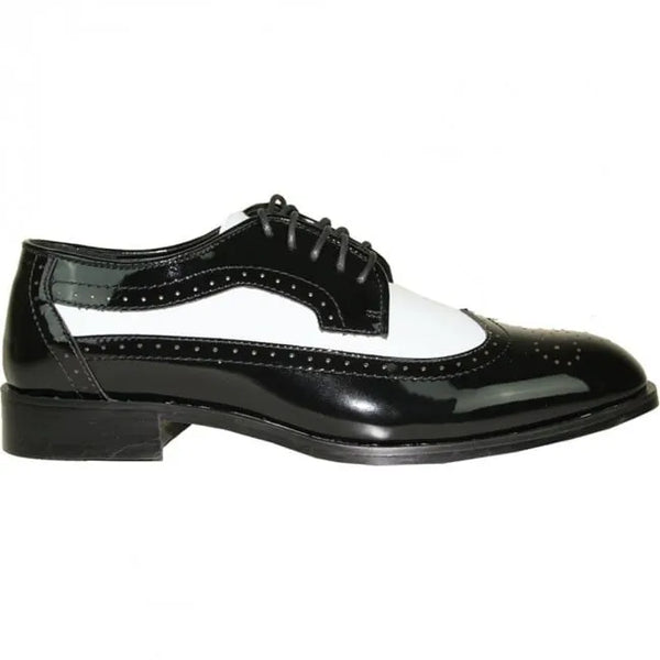 Black & White Wingtip Men's Tuxedo Shoes – Vintage Gatsby Spat Dress Shoes