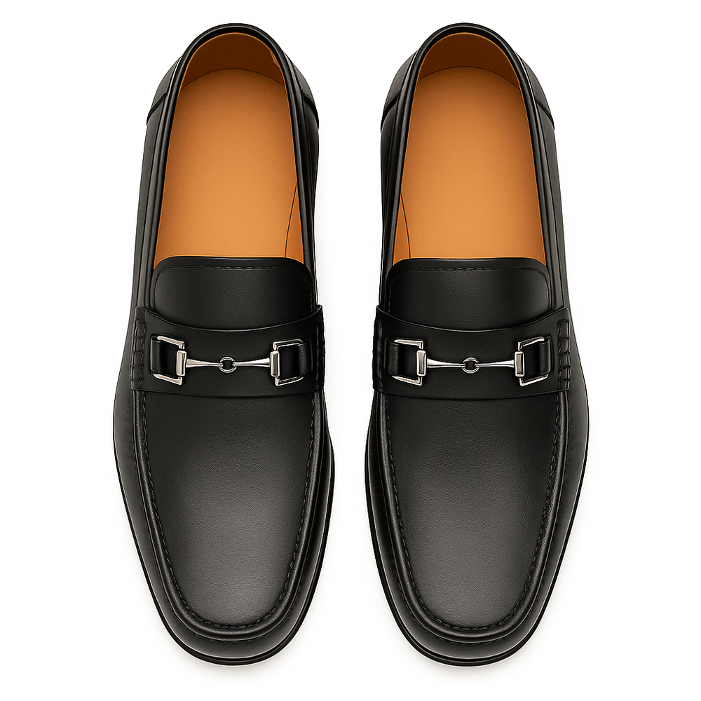 Mens Mezlan Brussels Metal Ornament Calfskin Loafer Dress Shoe in Tan