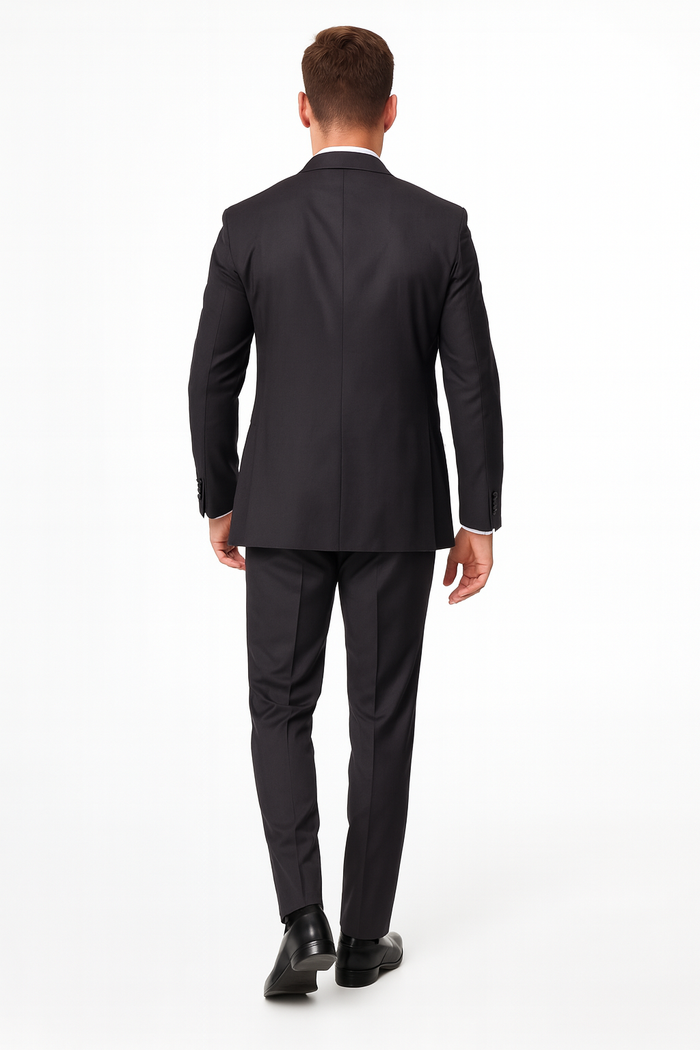 Black Double Breasted Suit - Slim Fitted Suit