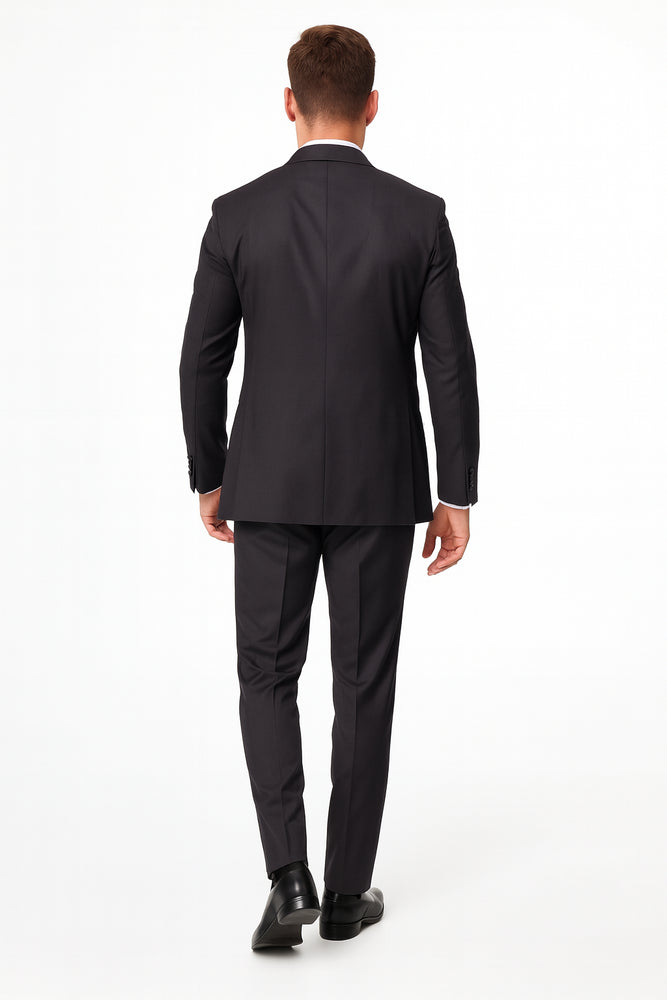 Black Double Breasted Suit - Slim Fitted Suit