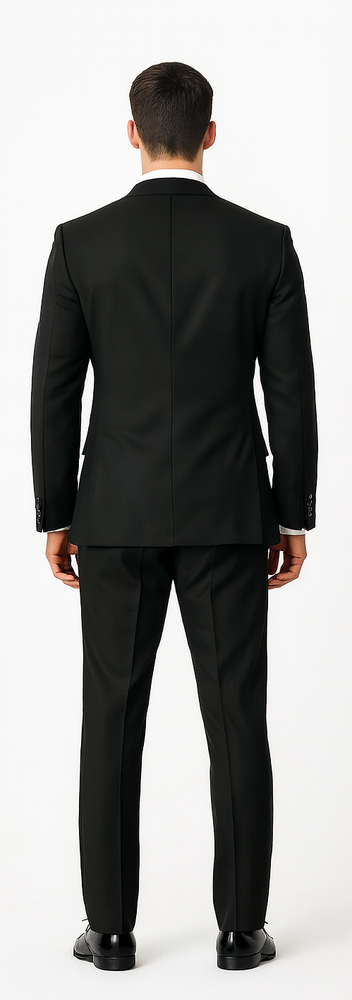 Black Double Breasted Suit - Slim Fitted Suit