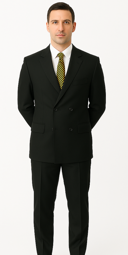 Black Double Breasted Suit - Slim Fitted Suit