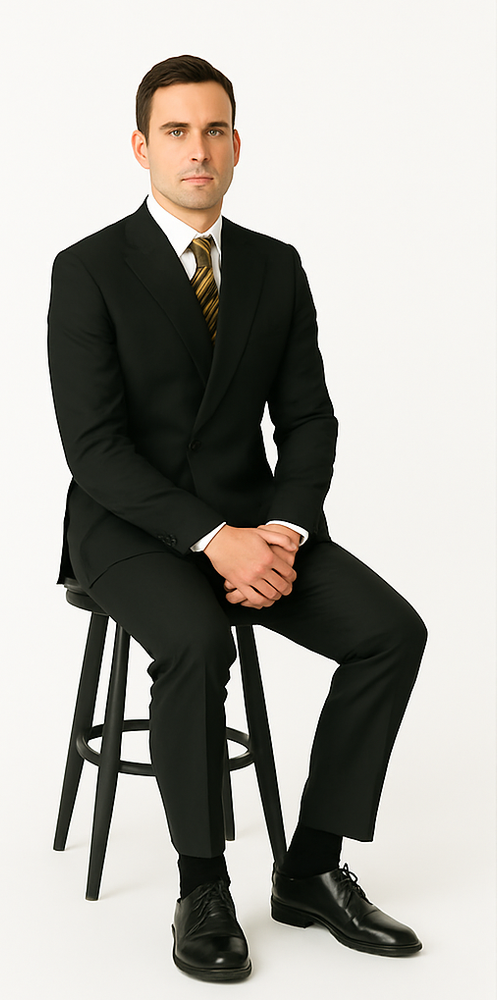 Black Double Breasted Suit - Slim Fitted Suit
