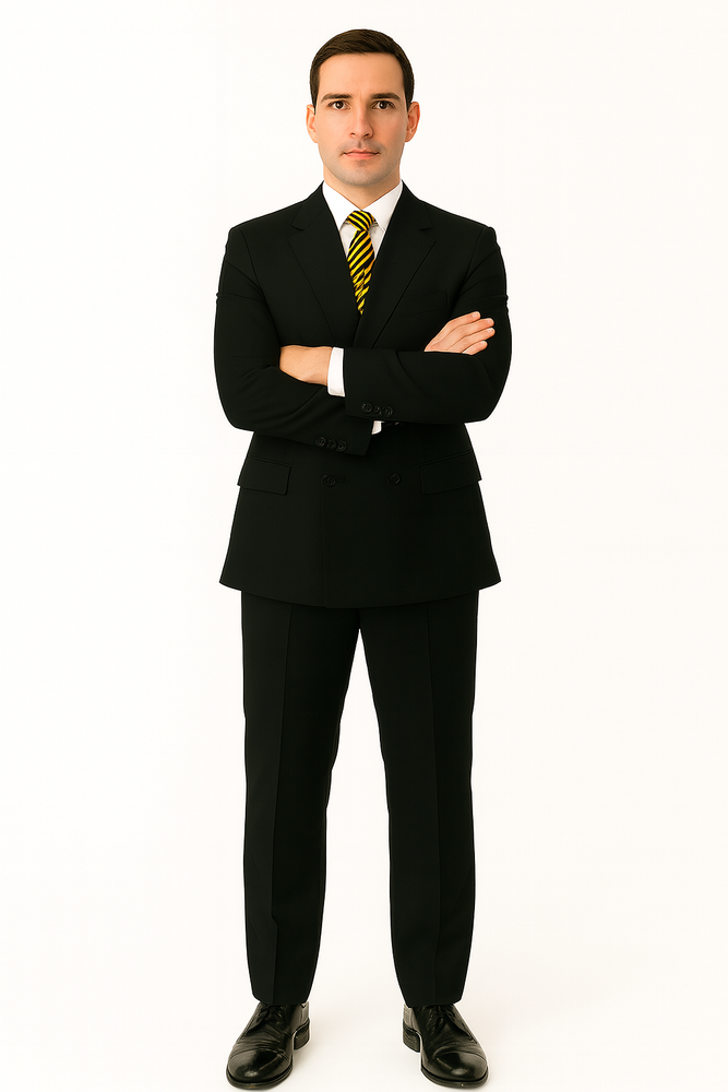 Black Double Breasted Suit - Slim Fitted Suit