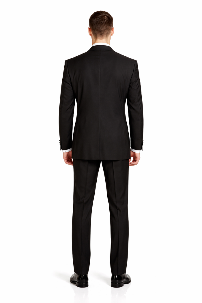 Black Double Breasted Suits Tuxedo Jacket + Pants