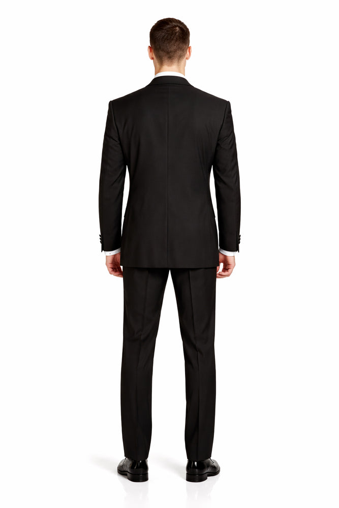 Black Double Breasted Suits Tuxedo Jacket + Pants