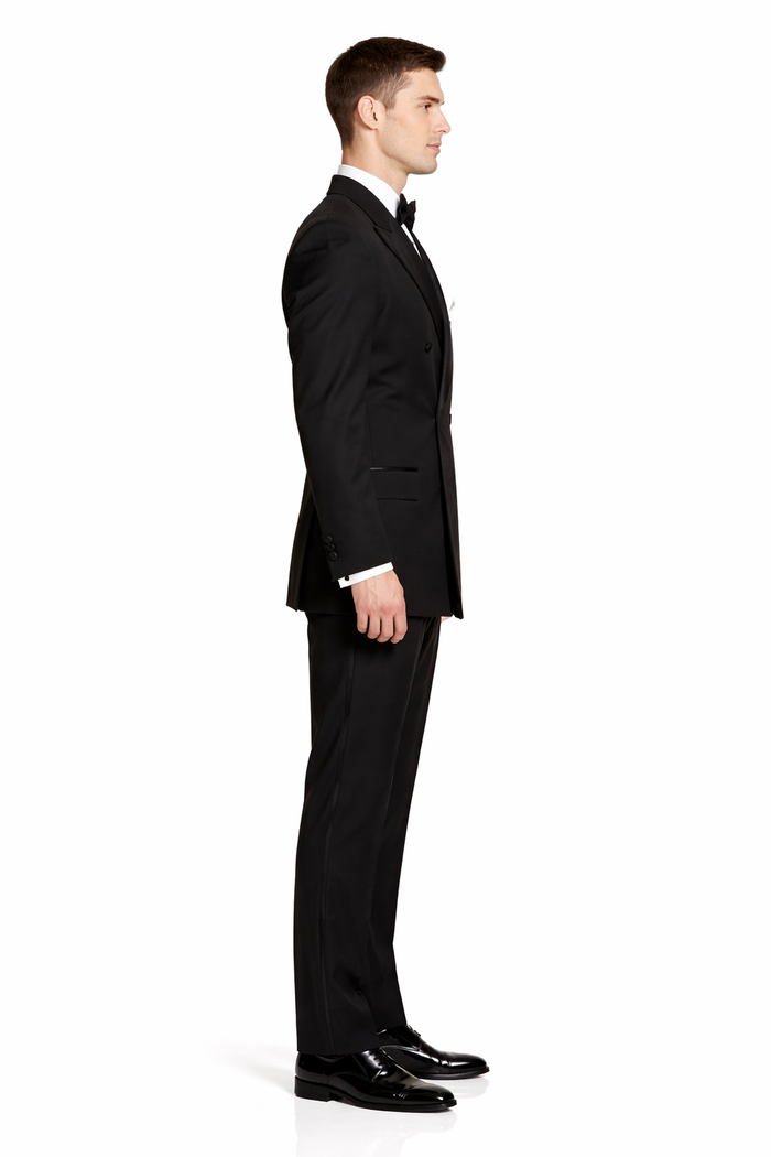Black Double Breasted Suits Tuxedo Jacket + Pants