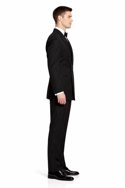Black Double Breasted Suits Tuxedo Jacket + Pants