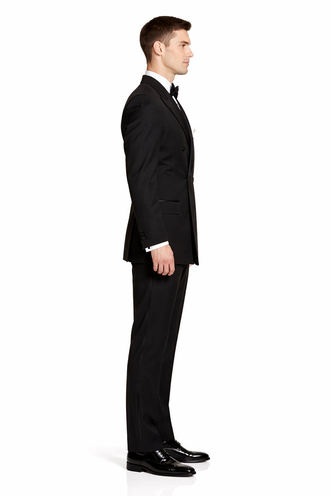 Black Double Breasted Suits Tuxedo Jacket + Pants
