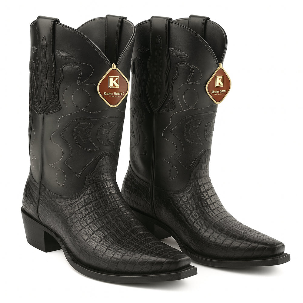 King Exotic Men's Caiman Belly Snip Toe Boots