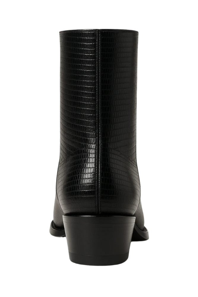 Mens Dress Ankle Boots Los Altos Boots Short Cowboy Boot - Western Ankle Boots Exotic Skin + Black + Skin Type