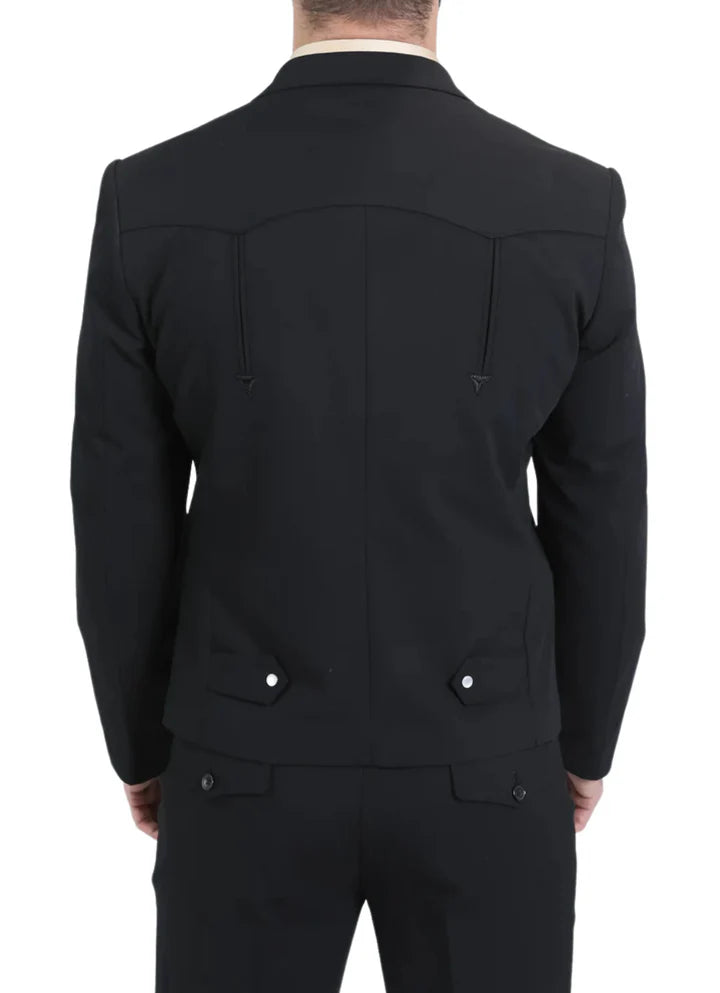Black Western Suit Set for Men – Stylish Formal Wedding and Business Suit
