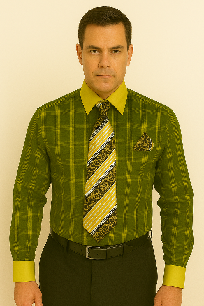 Black Gold Colorful Men's Dress Shirt