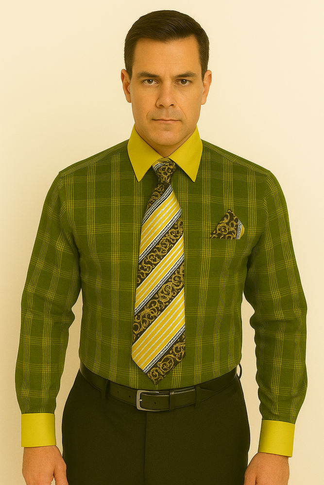 Black Gold Colorful Men's Dress Shirt