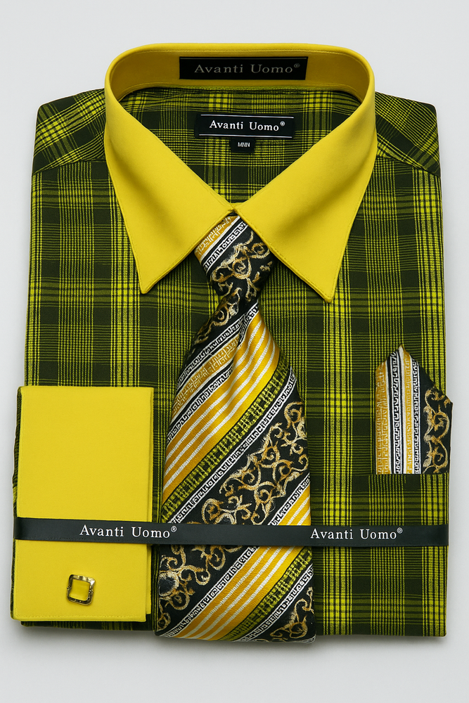 Black Gold Colorful Men's Dress Shirt