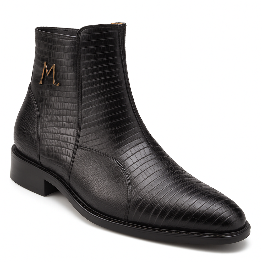 Peninsula Lizard Emblem Boot Black By Mezlan Made In Spain Brand