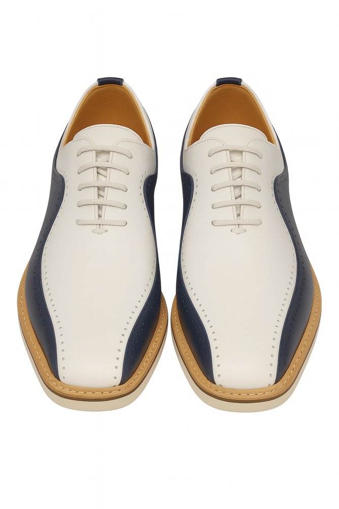 Stylish Two-Tone Brogue Oxford