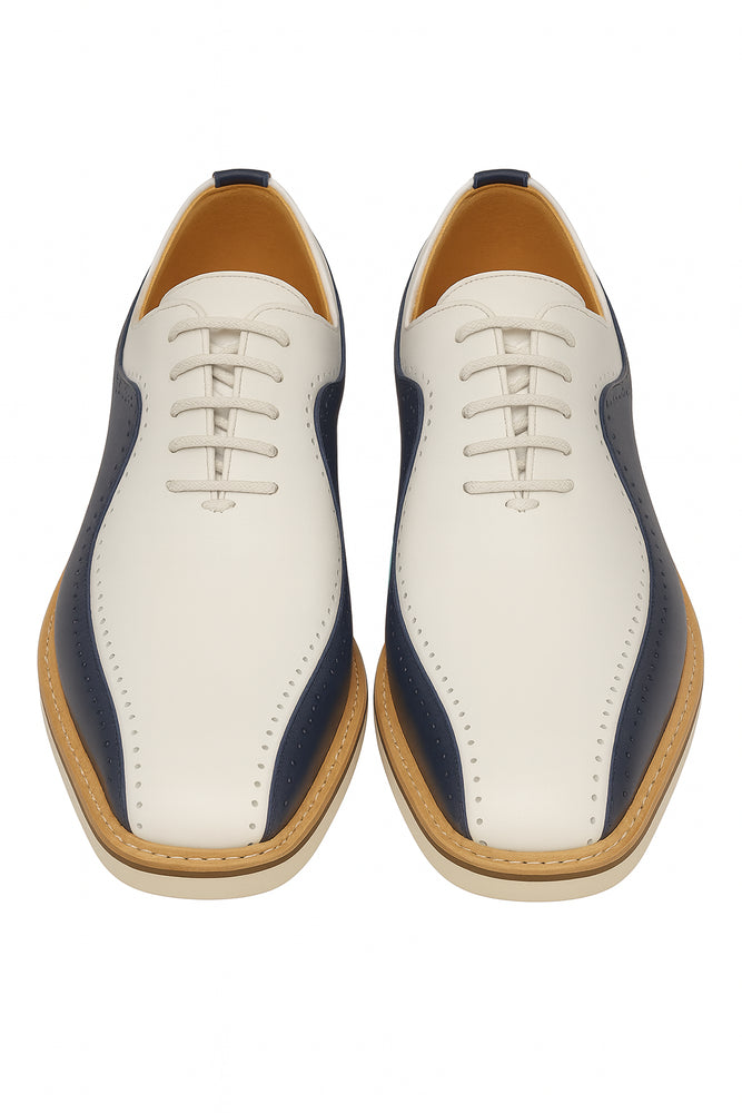 Carrucci Stylish Two-Tone Brogue Oxford