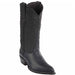 Los Altos men's genuine leather black cowboy boot with j-toe profile on a white background.