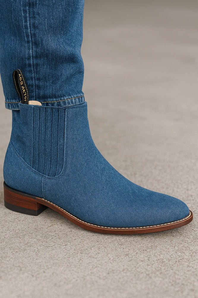 Blue Jean Los Altos Boots Men's Charro Botin Short Ankle Suede Boots