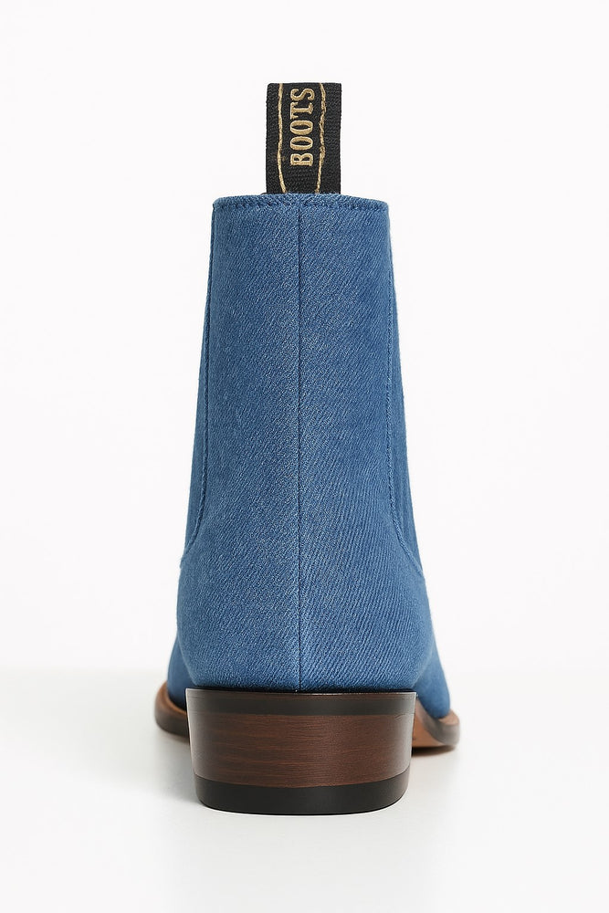 Blue Jean Los Altos Boots Men's Charro Botin Short Ankle Suede Boots