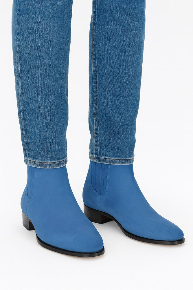 Blue Jean Los Altos Boots Men's Charro Botin Short Ankle Suede Boots