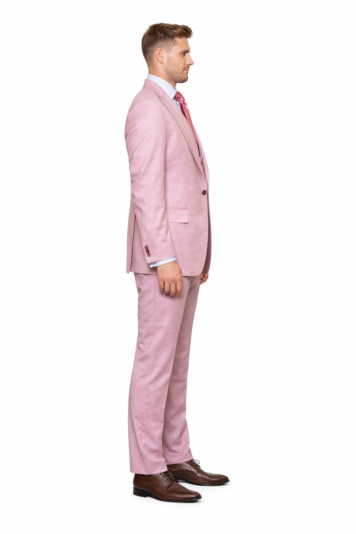 Blush Royale Pink 3-Piece Couture Suit by Rossiman