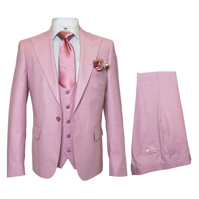 Blush Royale Pink 3-Piece Couture Suit by Rossiman