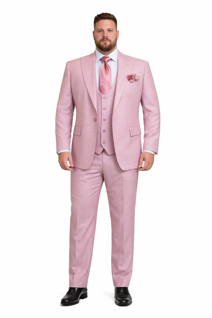 Blush Royale Pink 3-Piece Couture Suit by Rossiman