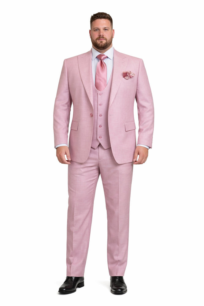 Blush Royale Pink 3-Piece Couture Suit by Rossiman