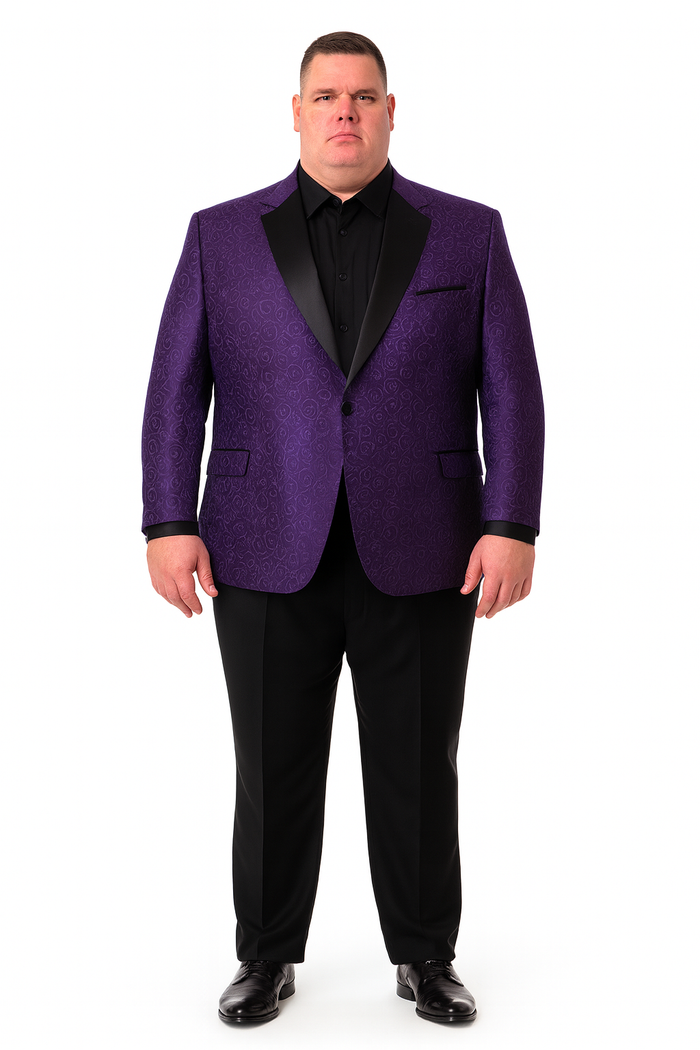 Purple Buttons Closure Floral Sportcoat