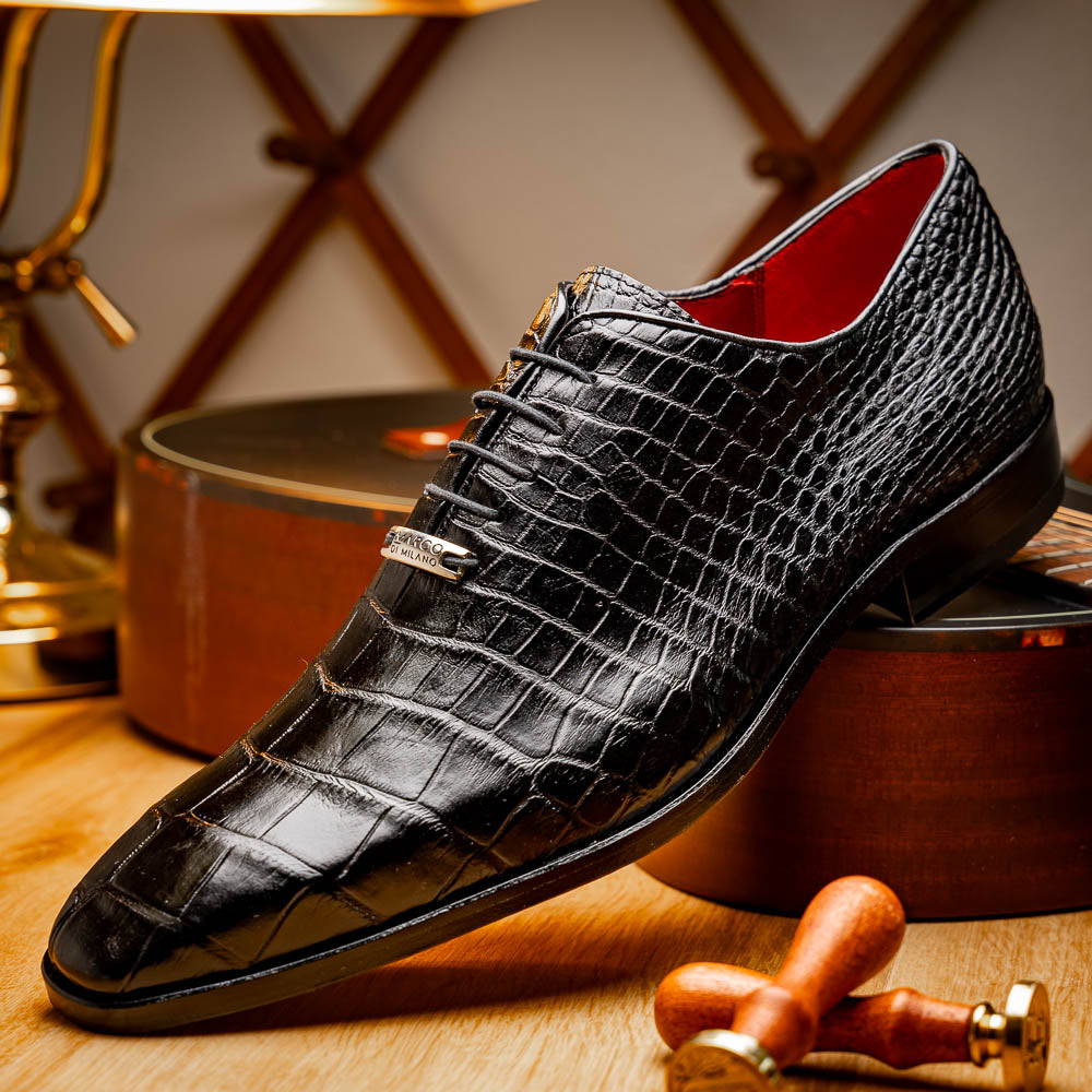 Marco_Di_Milano Bono Black Leather Luxury Shoe