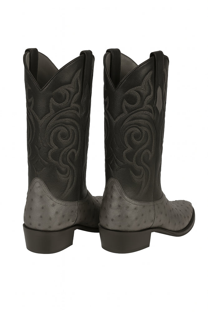 Botas de Avestruz Original Punta Redonda LAB-650309