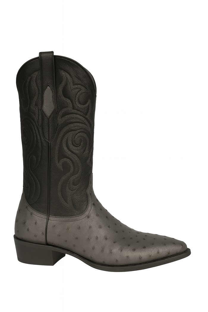 Botas de Avestruz Original Punta Redonda LAB-650309