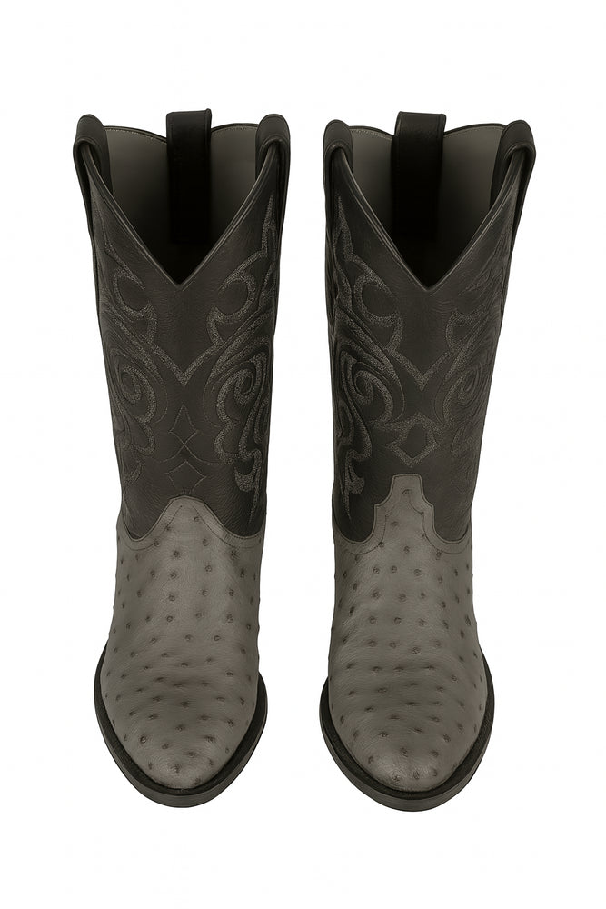 Botas de Avestruz Original Punta Redonda LAB-650309