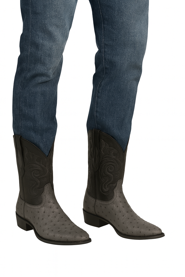 Botas de Avestruz Original Punta Redonda LAB-650309