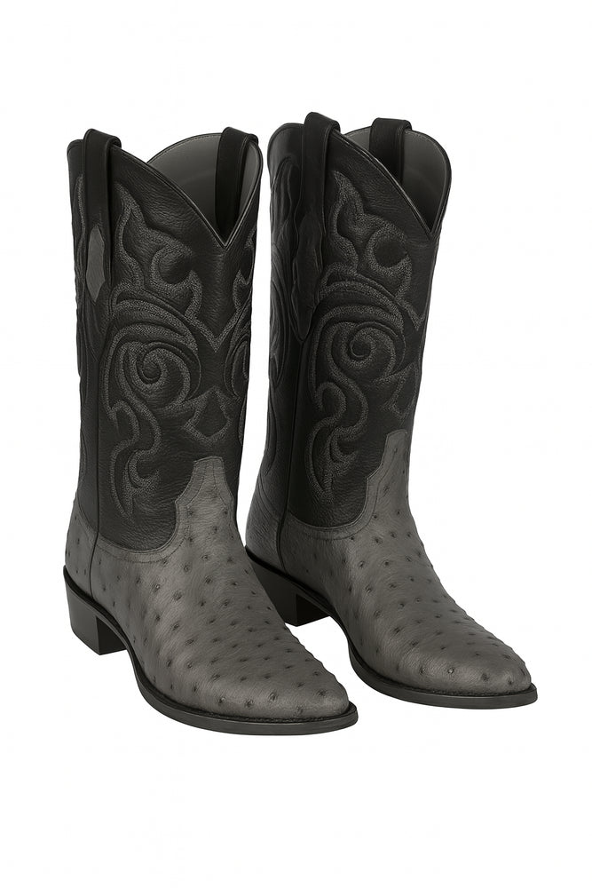 Botas de Avestruz Original Punta Redonda LAB-650309