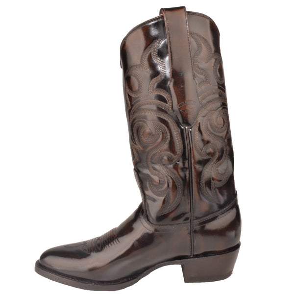 Botas de Cuero Vaqueras con Acabado Camaleon LAB-654207