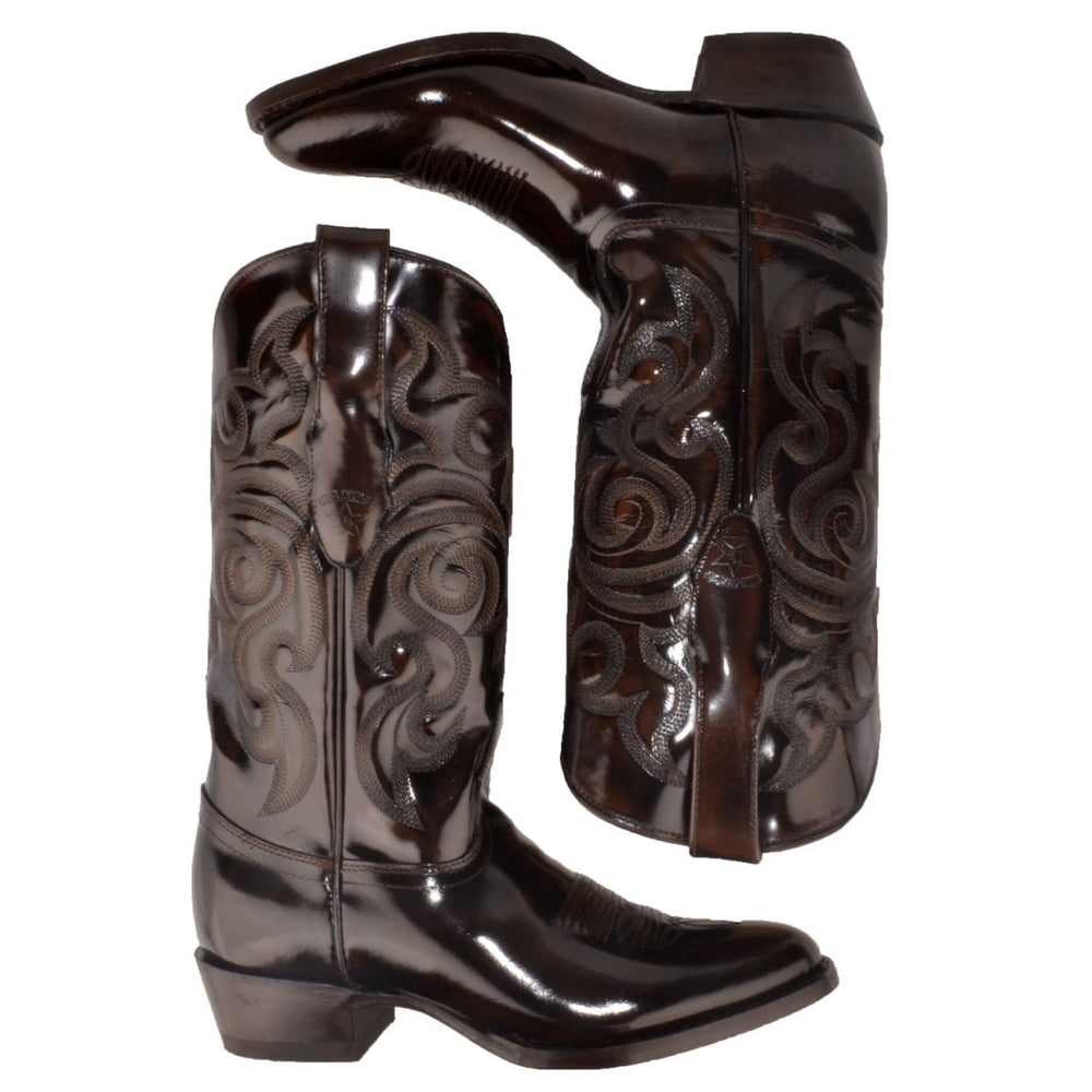 Botas de Cuero Vaqueras con Acabado Camaleon LAB-654207